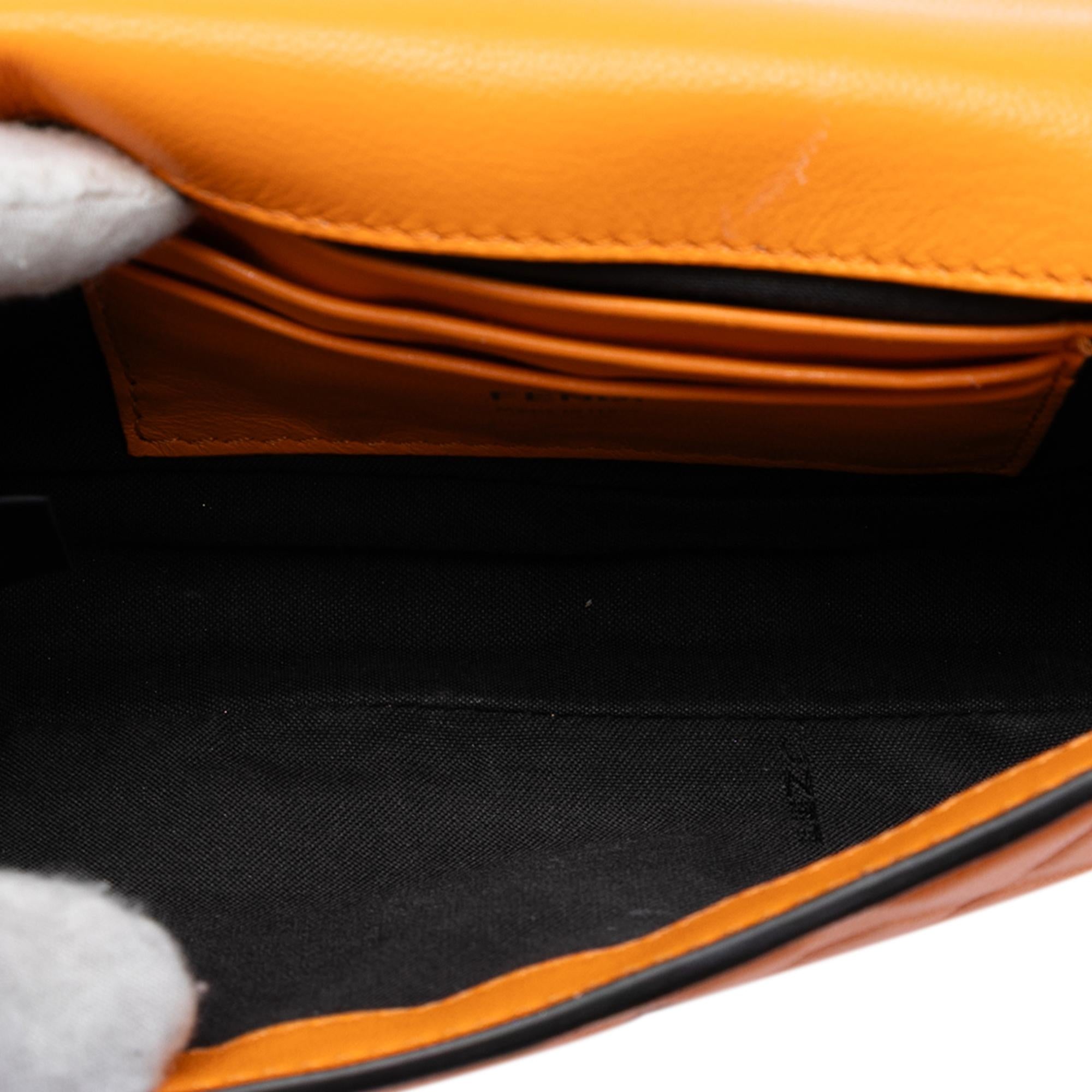 Fendi Mini Zucca Embossed Leather Baguette Satchel