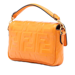 Fendi Mini Zucca Embossed Leather Baguette Satchel
