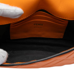 Fendi Mini Zucca Embossed Leather Baguette Satchel