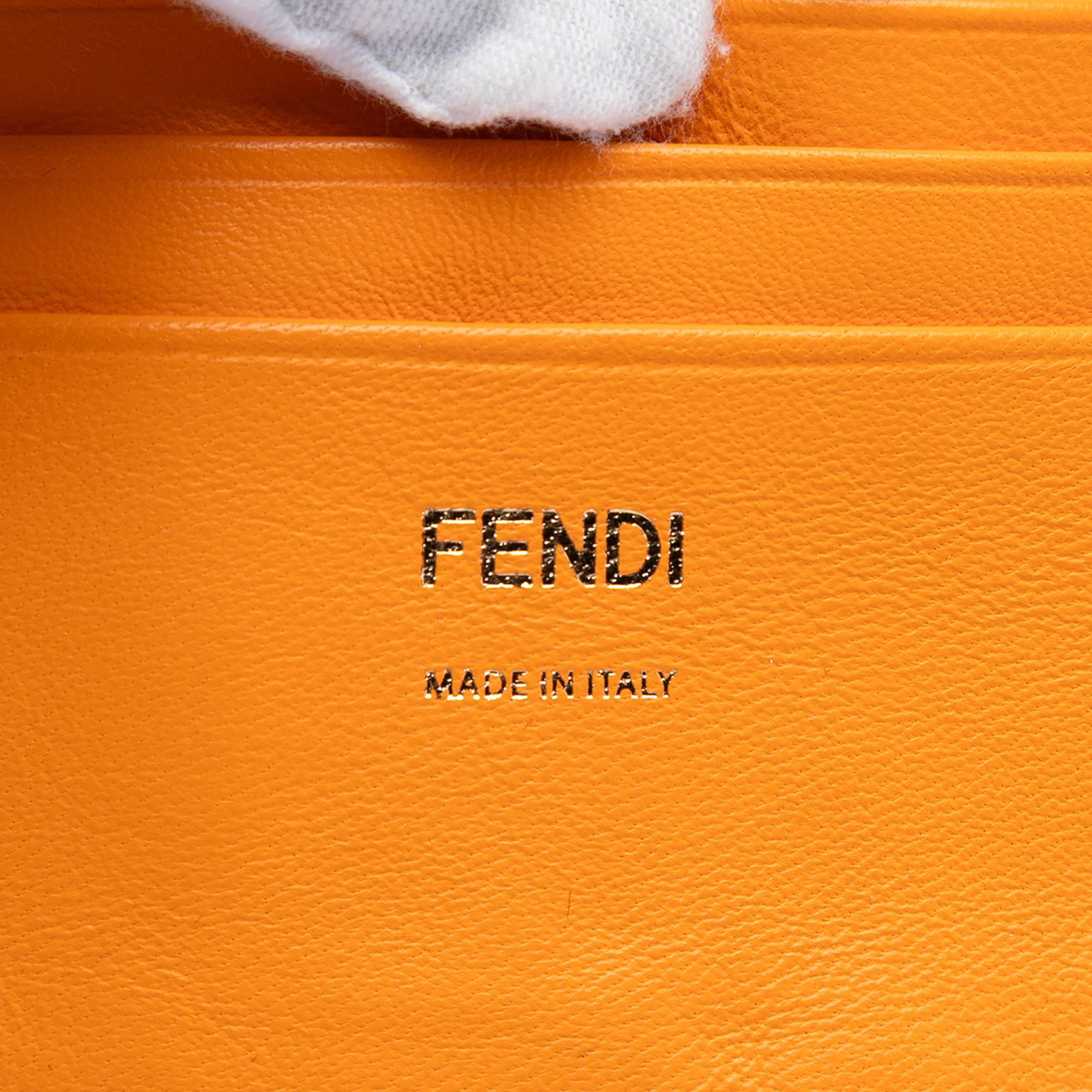 Fendi Mini Zucca Embossed Leather Baguette Satchel