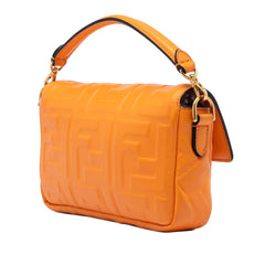 Fendi Mini Zucca Embossed Leather Baguette Satchel
