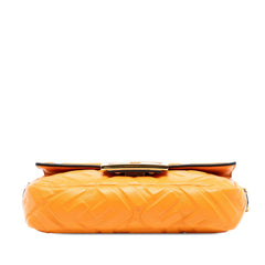 Fendi Mini Zucca Embossed Leather Baguette Satchel