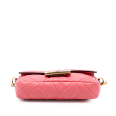 Fendi Mini Zucca Embossed Leather Baguette Satchel