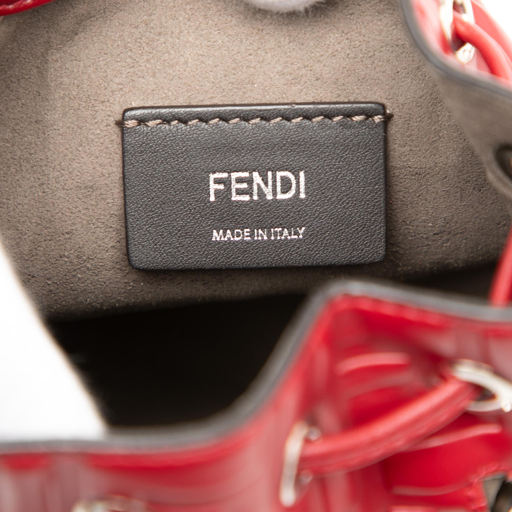 Fendi Mini Zucca Embossed Leather Mon Tresor Bucket Bag