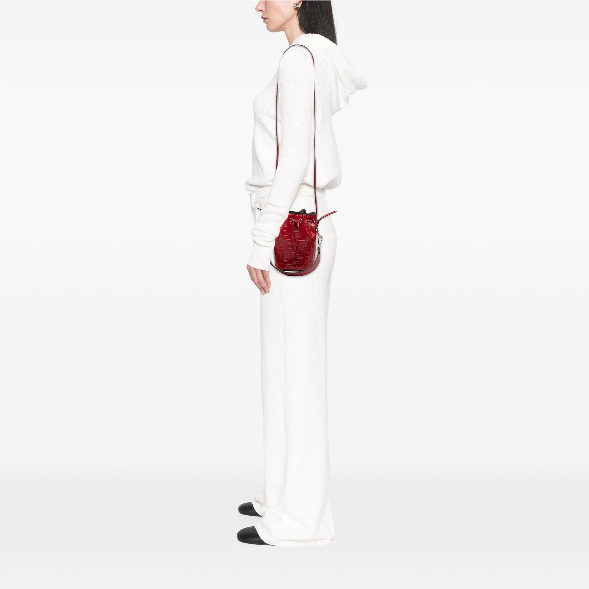 Fendi Mini Zucca Embossed Leather Mon Tresor Bucket Bag
