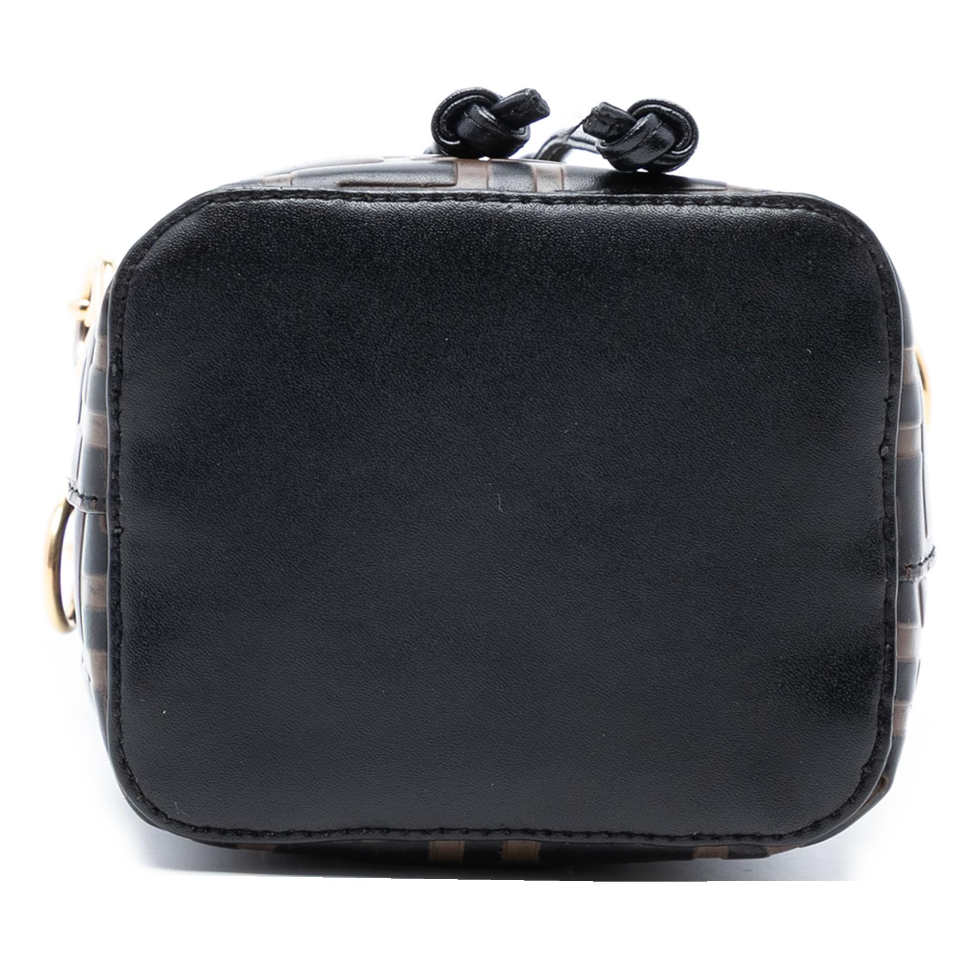 Fendi Mini Zucca Embossed Leather Mon Tresor Bucket Bag