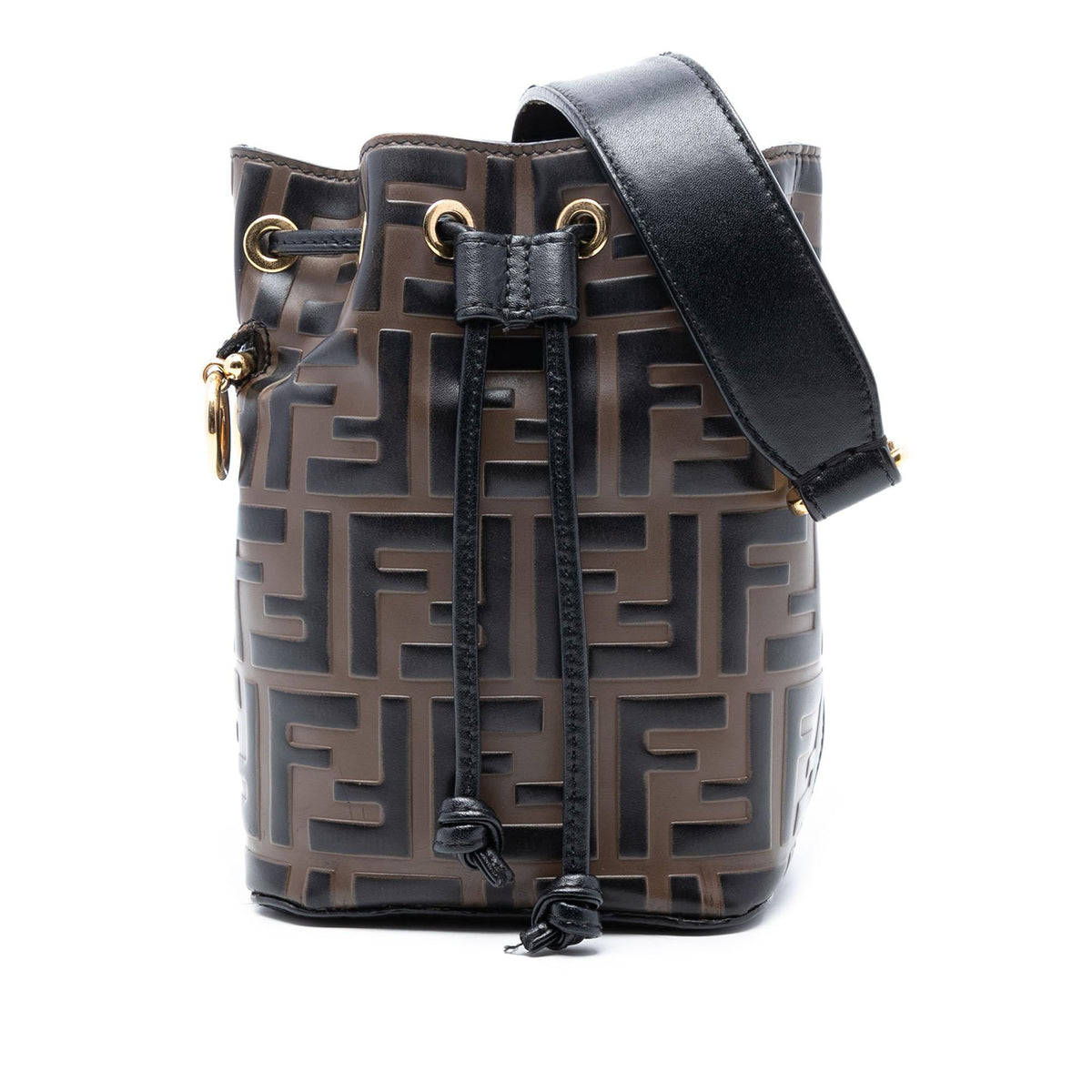 Fendi Mini Zucca Embossed Leather Mon Tresor Bucket Bag