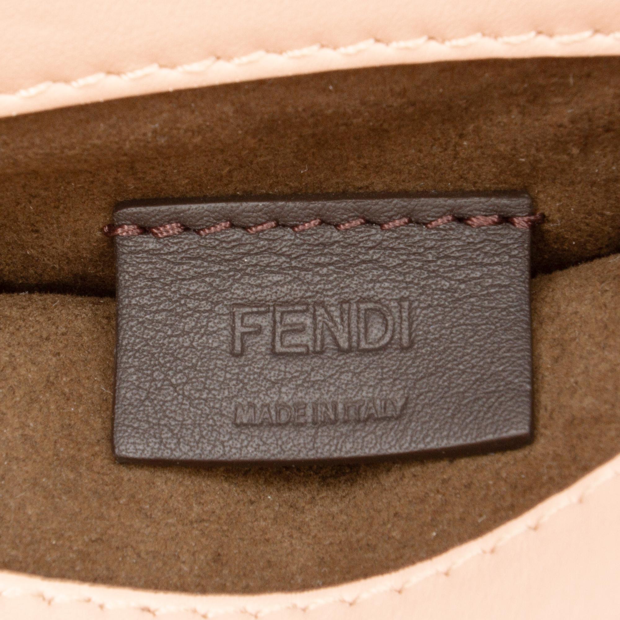 Fendi Mini Zucca Embossed Leather Sunshine Shopper Tote