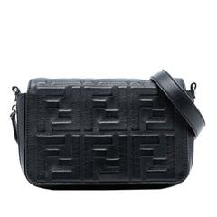 Fendi Mini Zucca Embossed Nappa Expandable Flap Crossbody