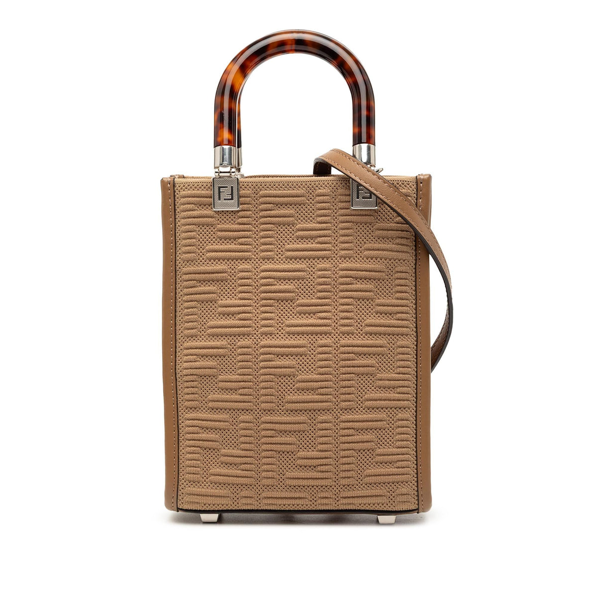 Fendi Mini Zucca Embossed Technical Fabric  Sunshine Shopper Tote