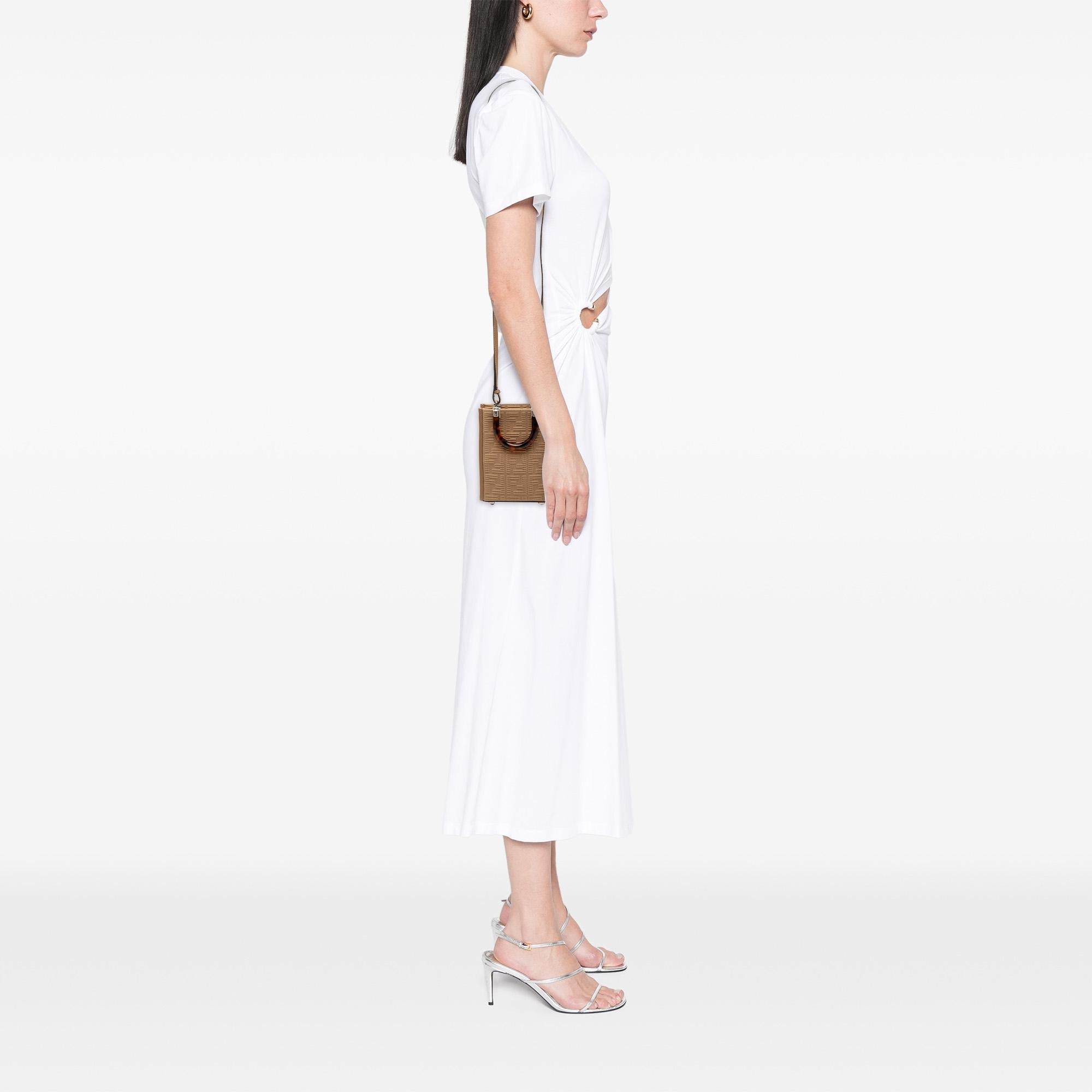 Fendi Mini Zucca Embossed Technical Fabric  Sunshine Shopper Tote