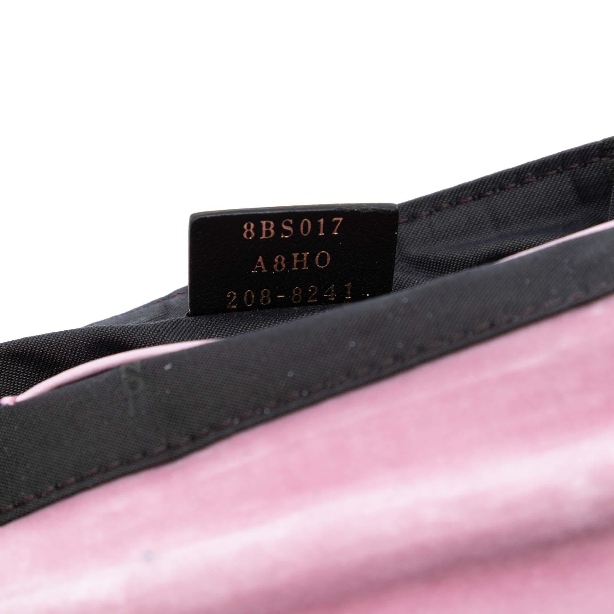Fendi Mini Zucca Embossed Velvet Baguette Satchel