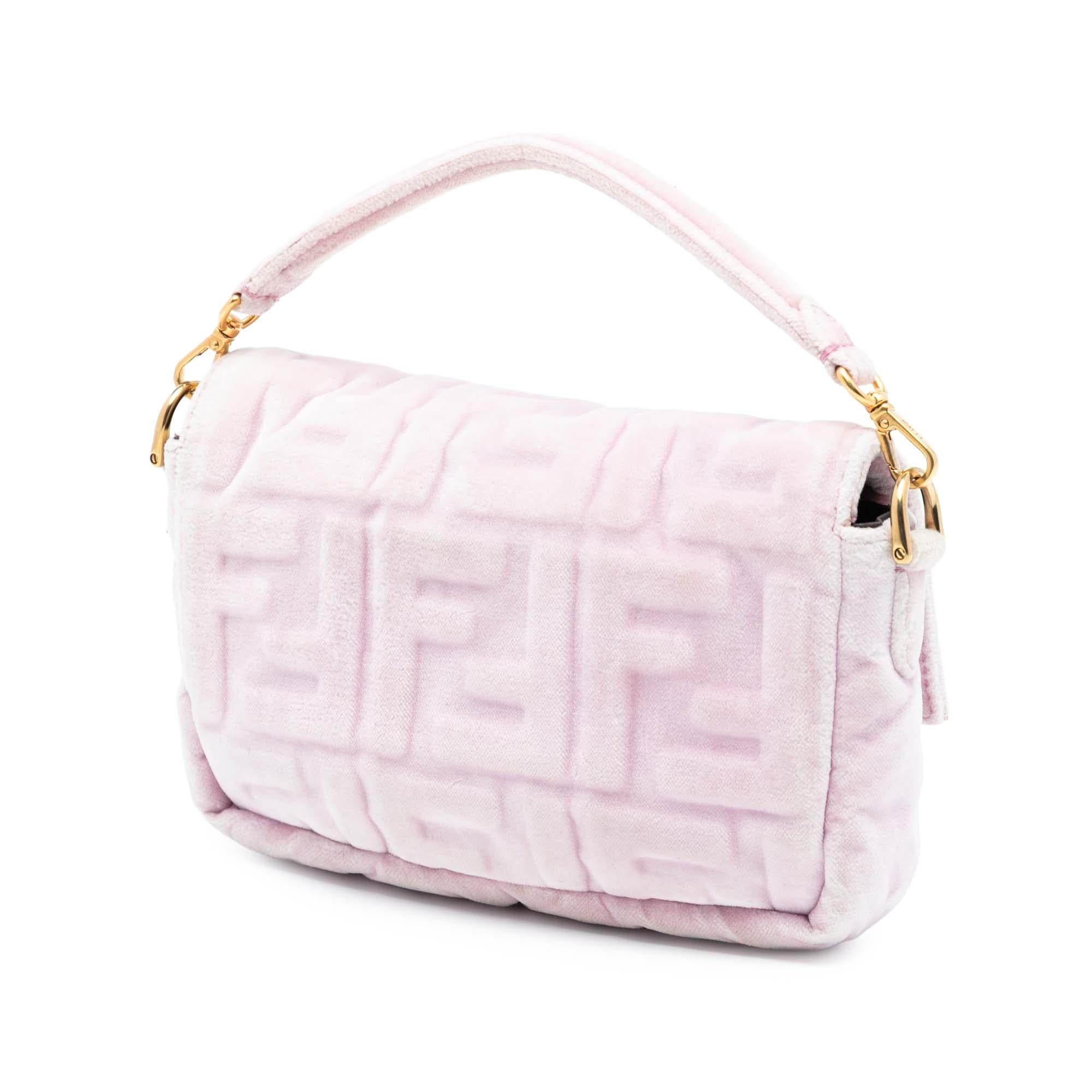 Fendi Mini Zucca Embossed Velvet Baguette Satchel