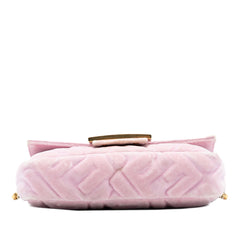Fendi Mini Zucca Embossed Velvet Baguette Satchel