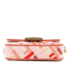 Fendi Mini Zucca Embroidered Baguette Satchel
