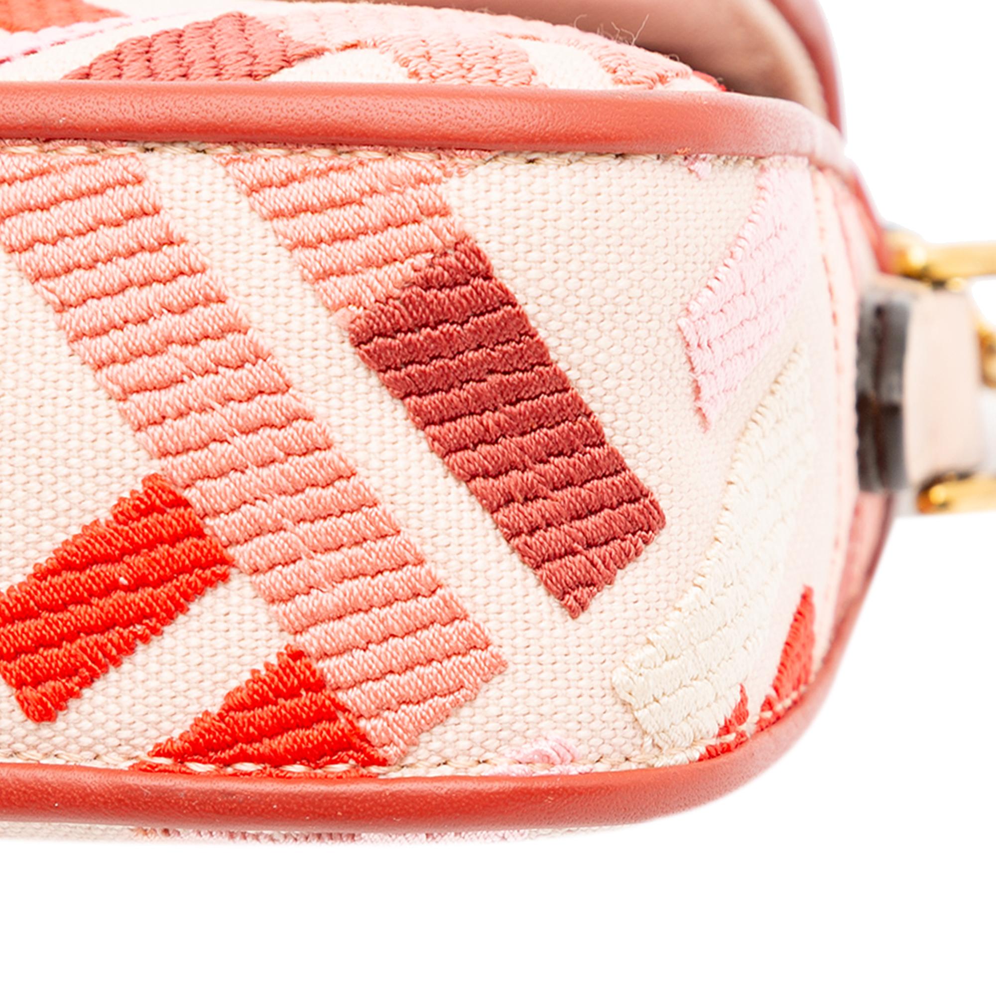 Fendi Mini Zucca Embroidered Baguette Satchel