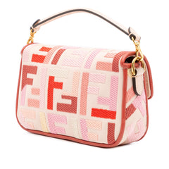 Fendi Mini Zucca Embroidered Baguette Satchel