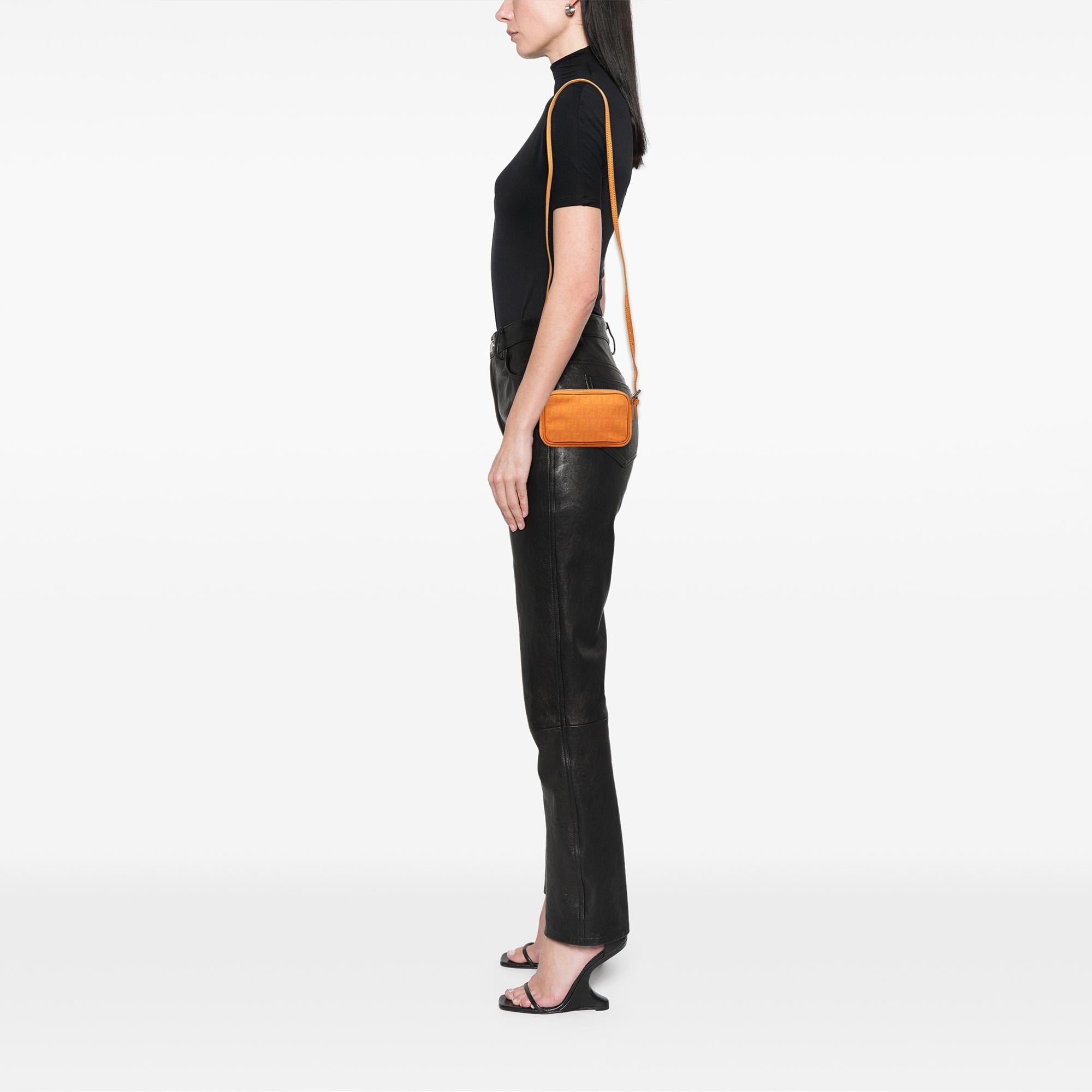 Fendi Mini Zucchino Canvas Zip Crossbody