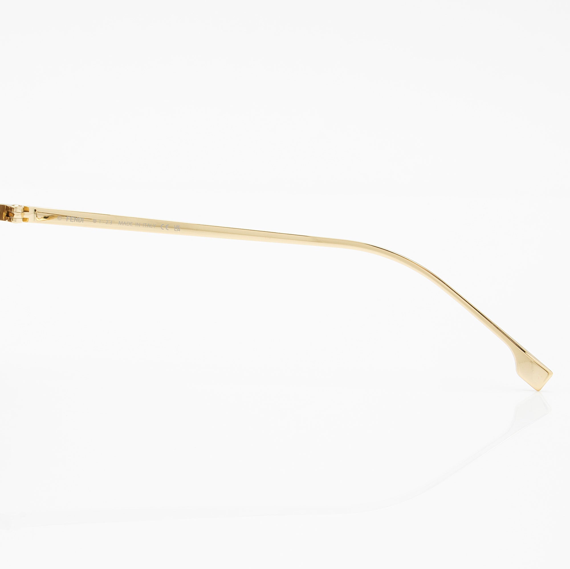 Fendi Mirrored Crystal F Gold Shield Sunglasses