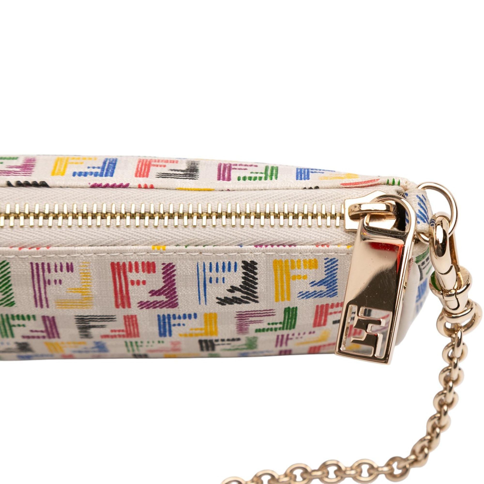 Fendi Multicolor Zucchino Spalmati Chain Pochette