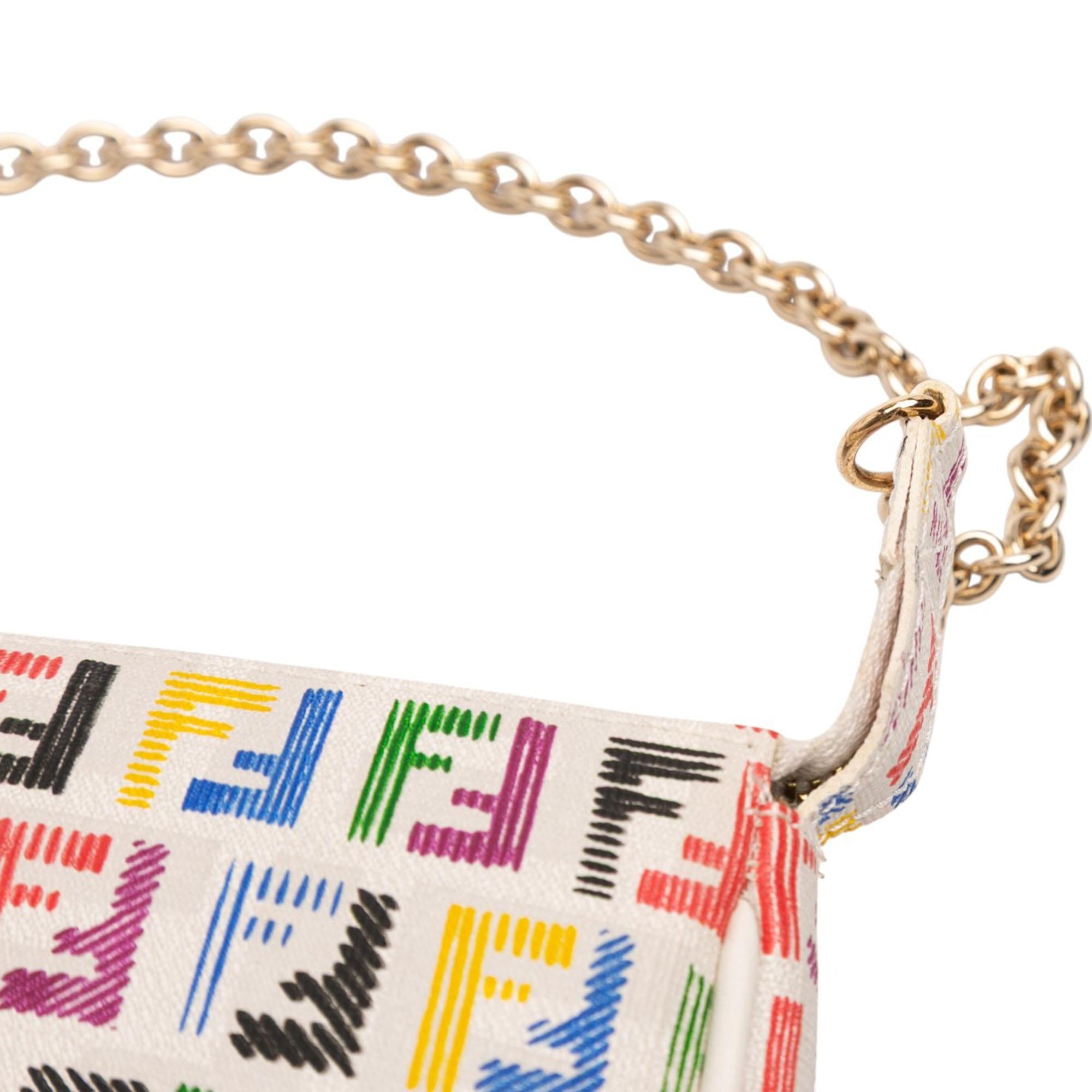 Fendi Multicolor Zucchino Spalmati Chain Pochette