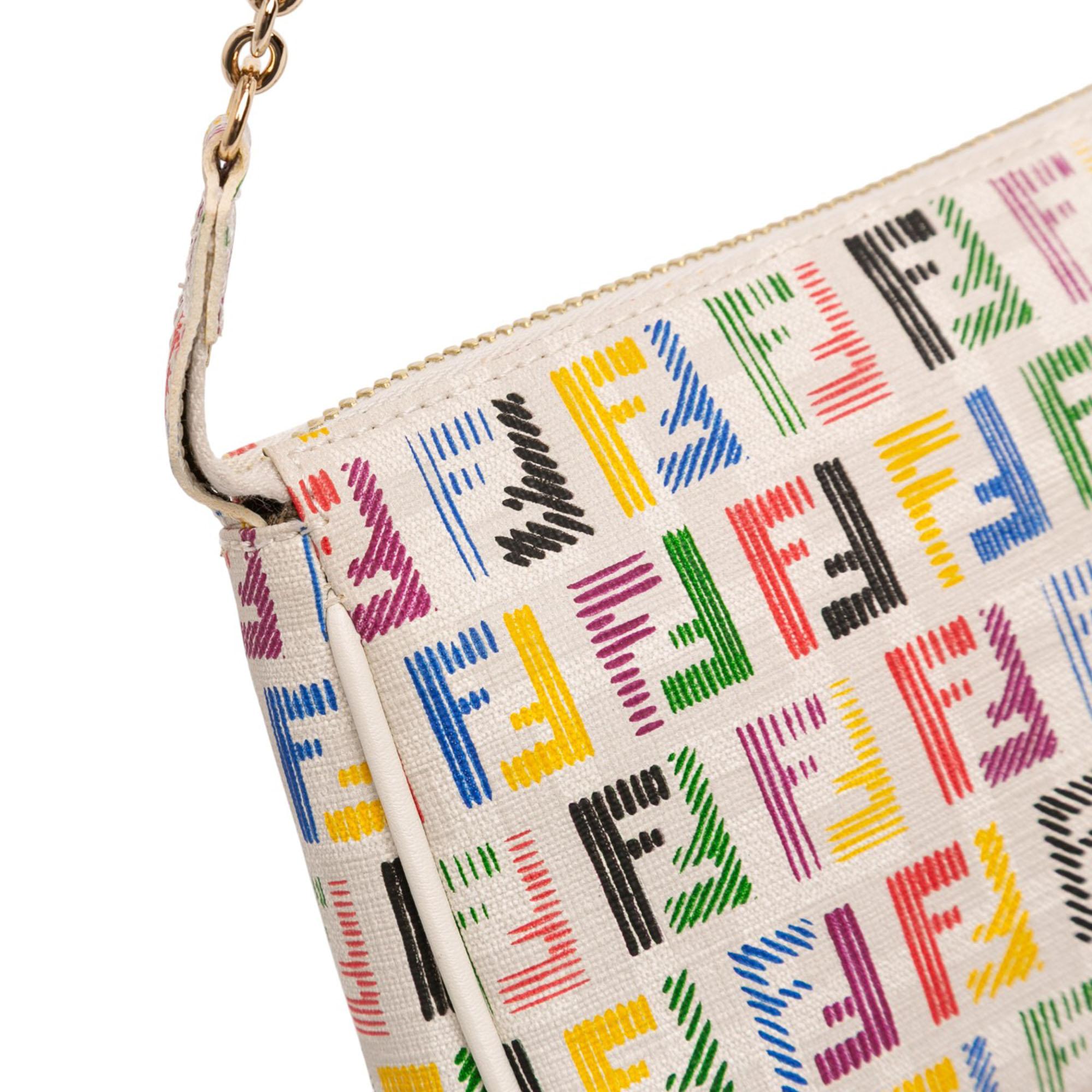 Fendi Multicolor Zucchino Spalmati Chain Pochette
