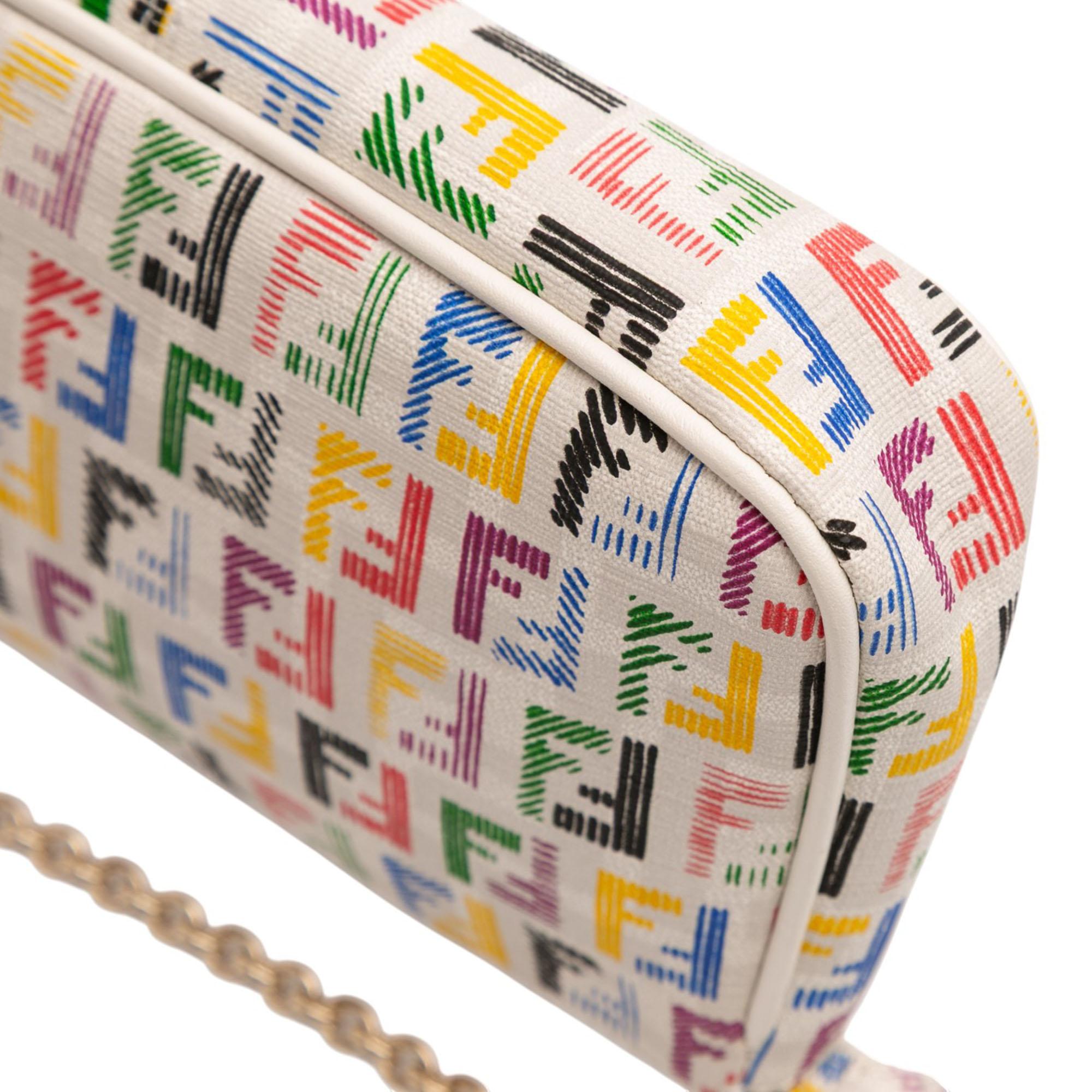 Fendi Multicolor Zucchino Spalmati Chain Pochette