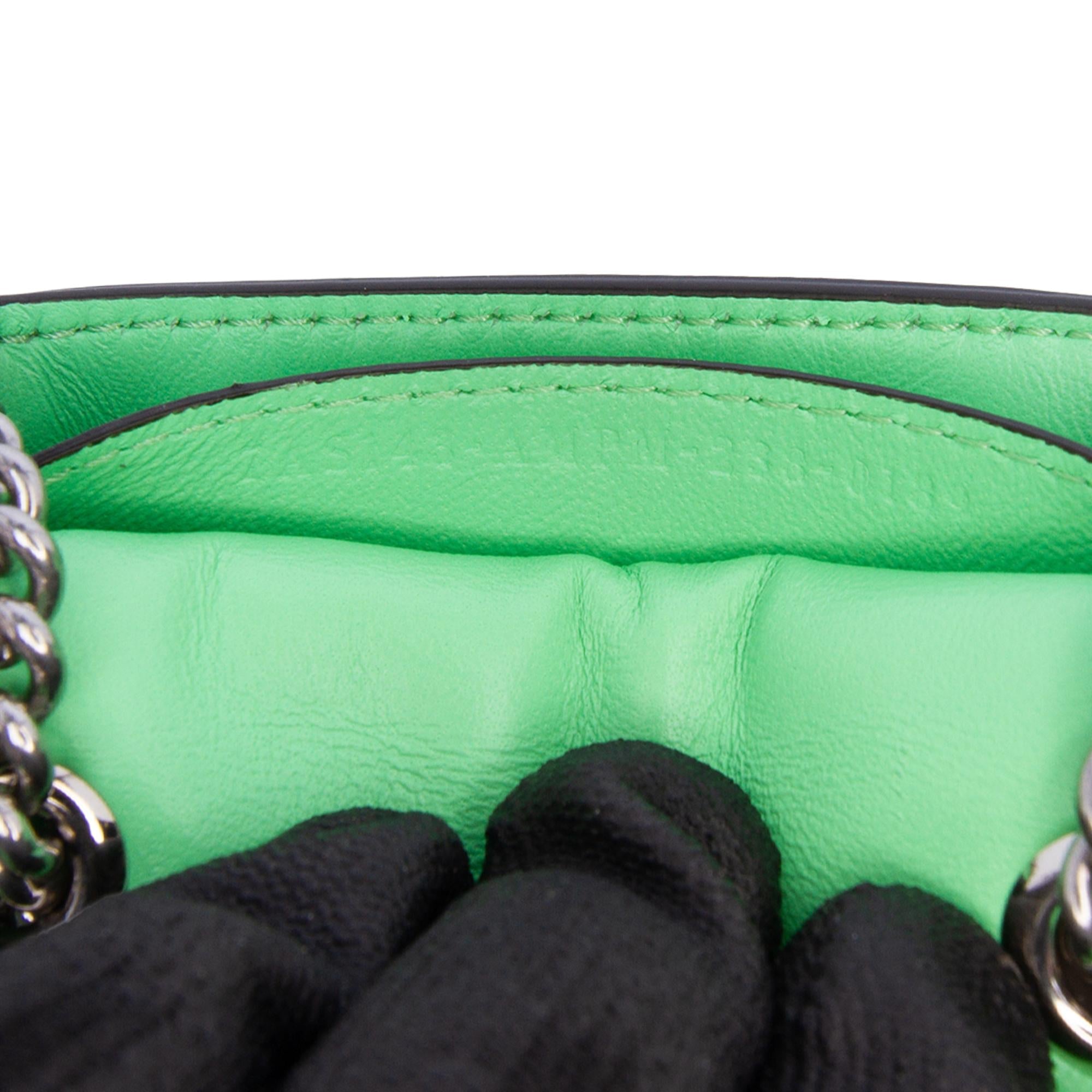 Fendi Nano Zucca Embossed Leather Baguette Charm