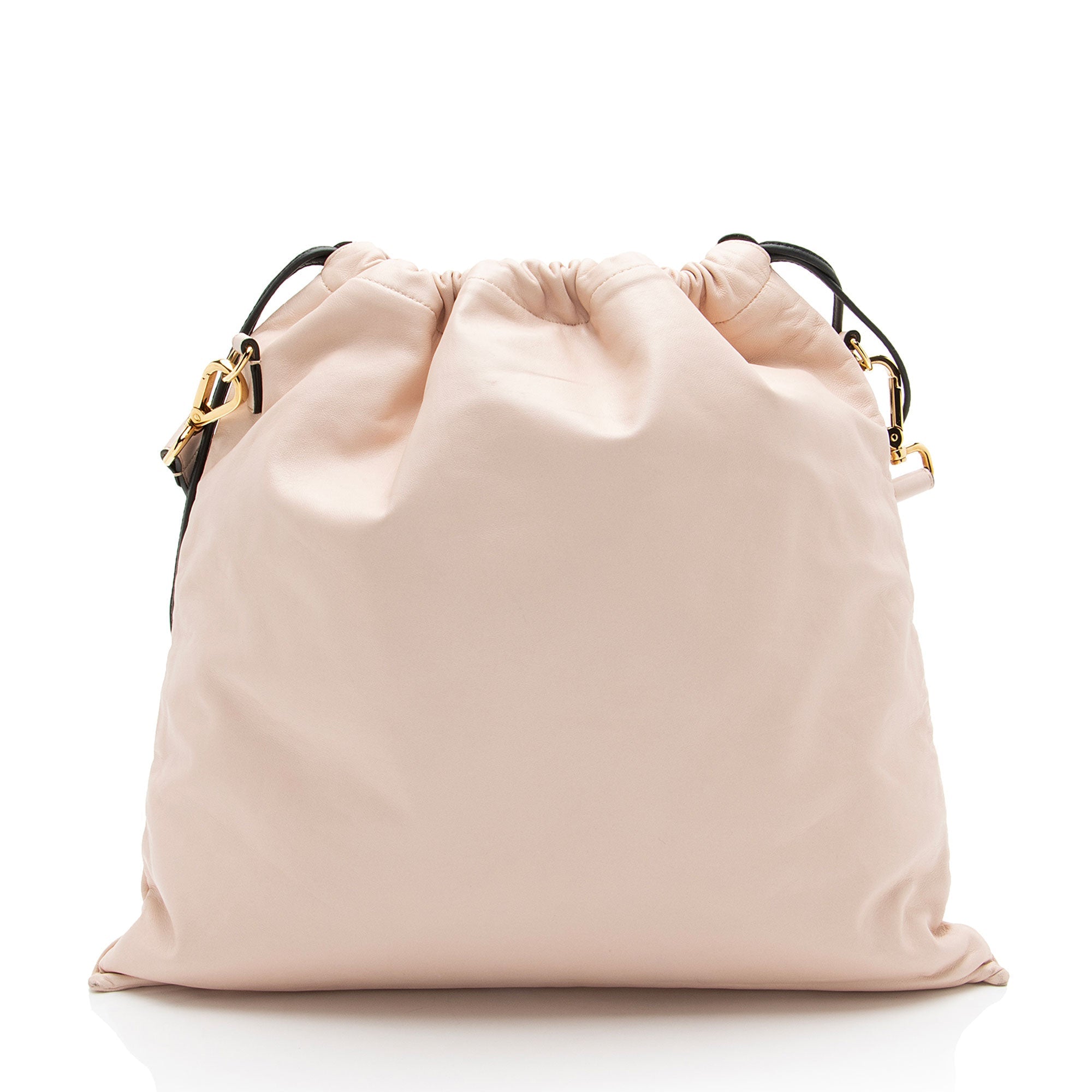 Fendi Nappa Leather Drawstring Medium Shoulder Bag