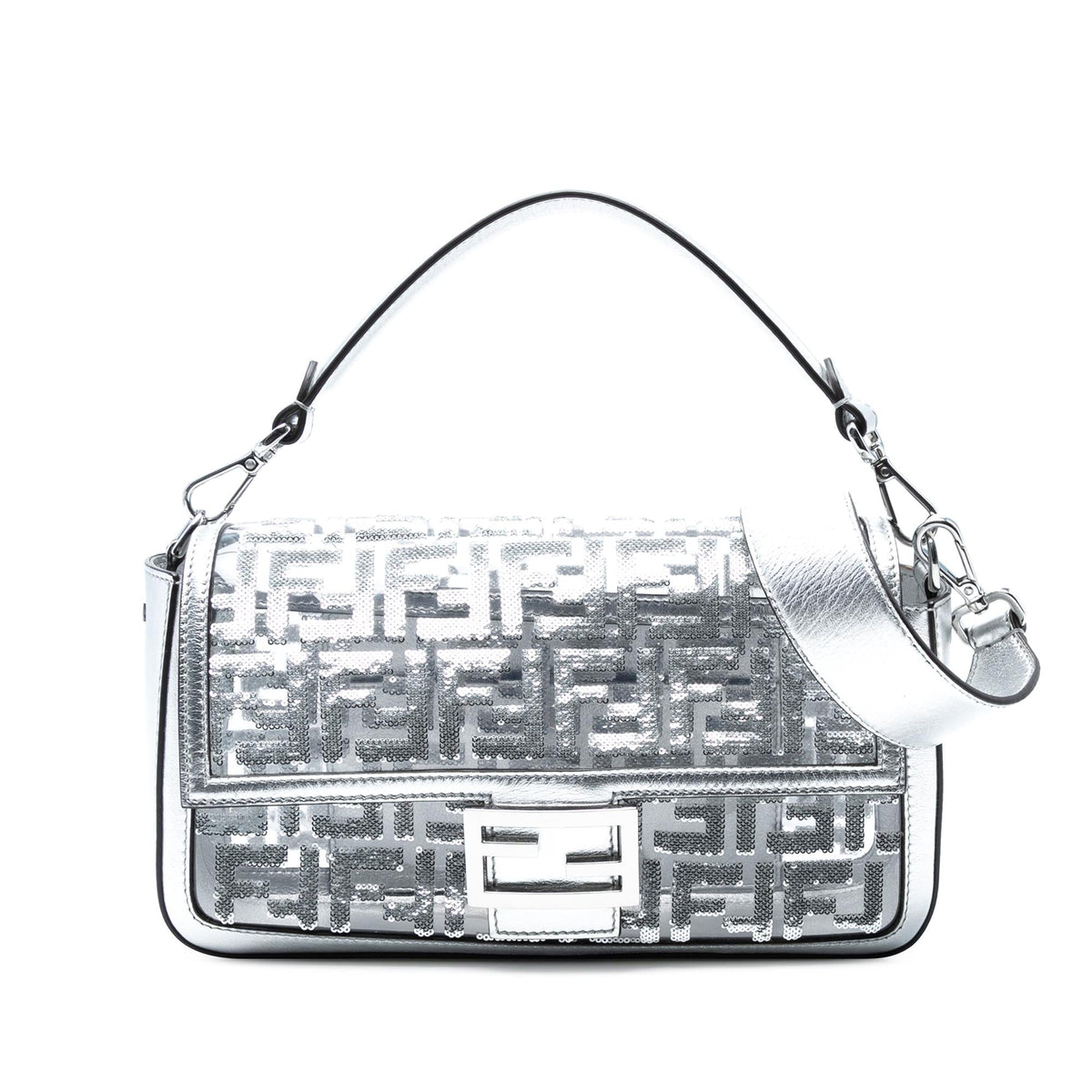 Fendi Nicki Minaj Medium Sequined PVC FF 1974 Baguette Satchel