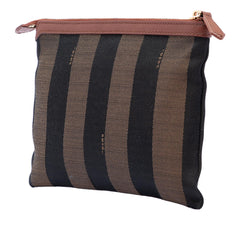 Fendi Pequin Canvas Clutch