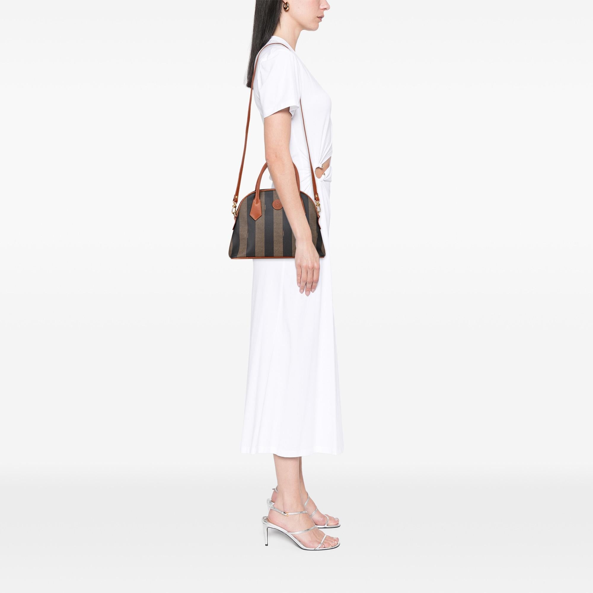 Fendi Pequin Coated Canvas Dome Satchel