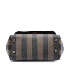 Fendi Pequin Coated Canvas and Leather Silvana Satchel