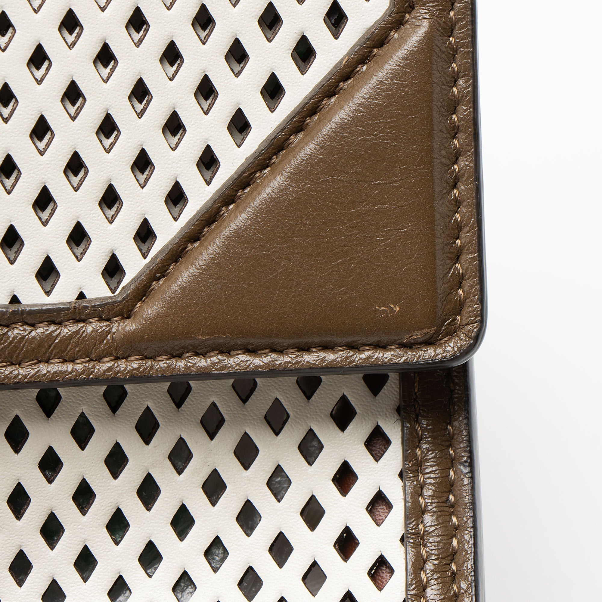 Fendi Perforated Leather Kan U Small Shoulder Bag