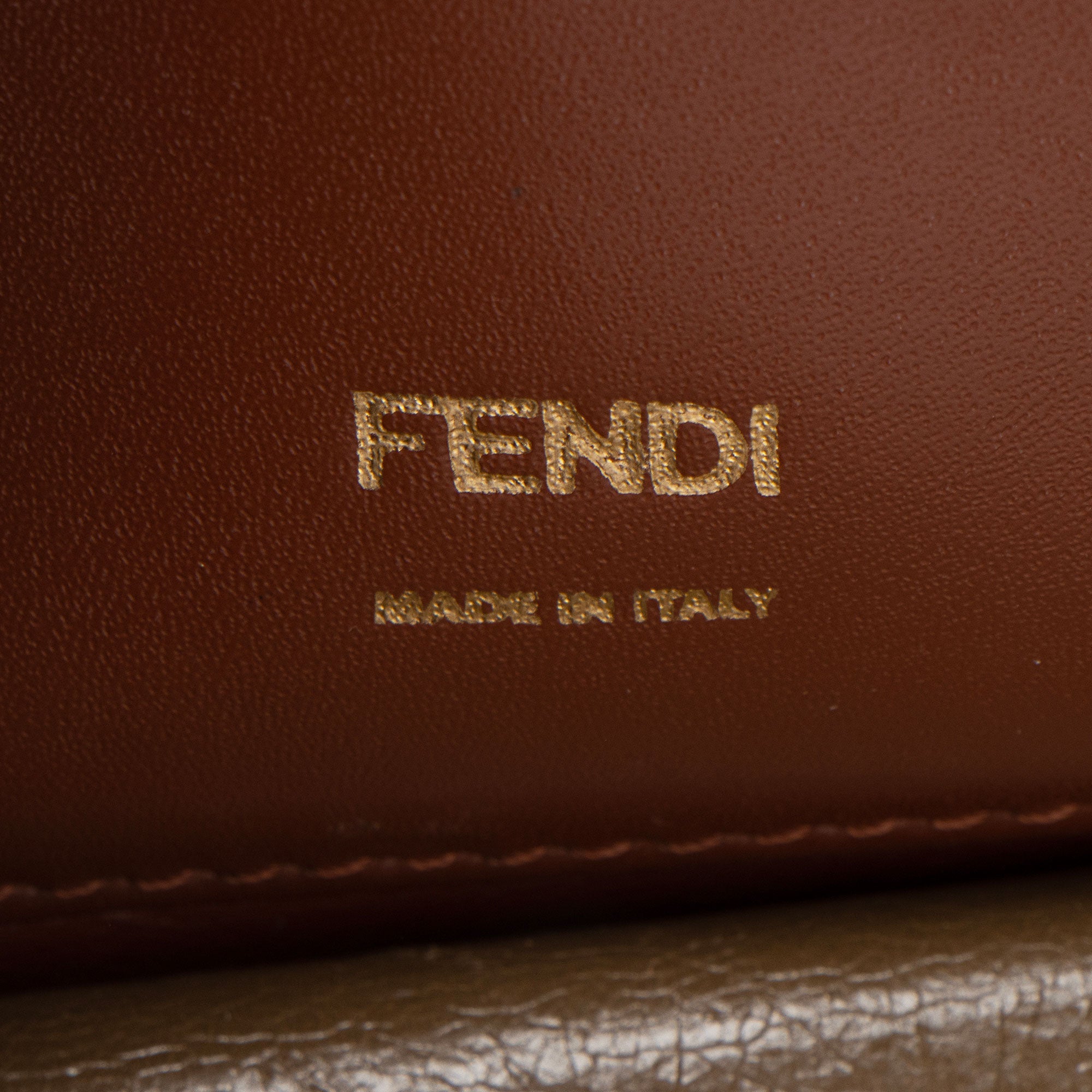 Fendi Perforated Leather Kan U Small Shoulder Bag
