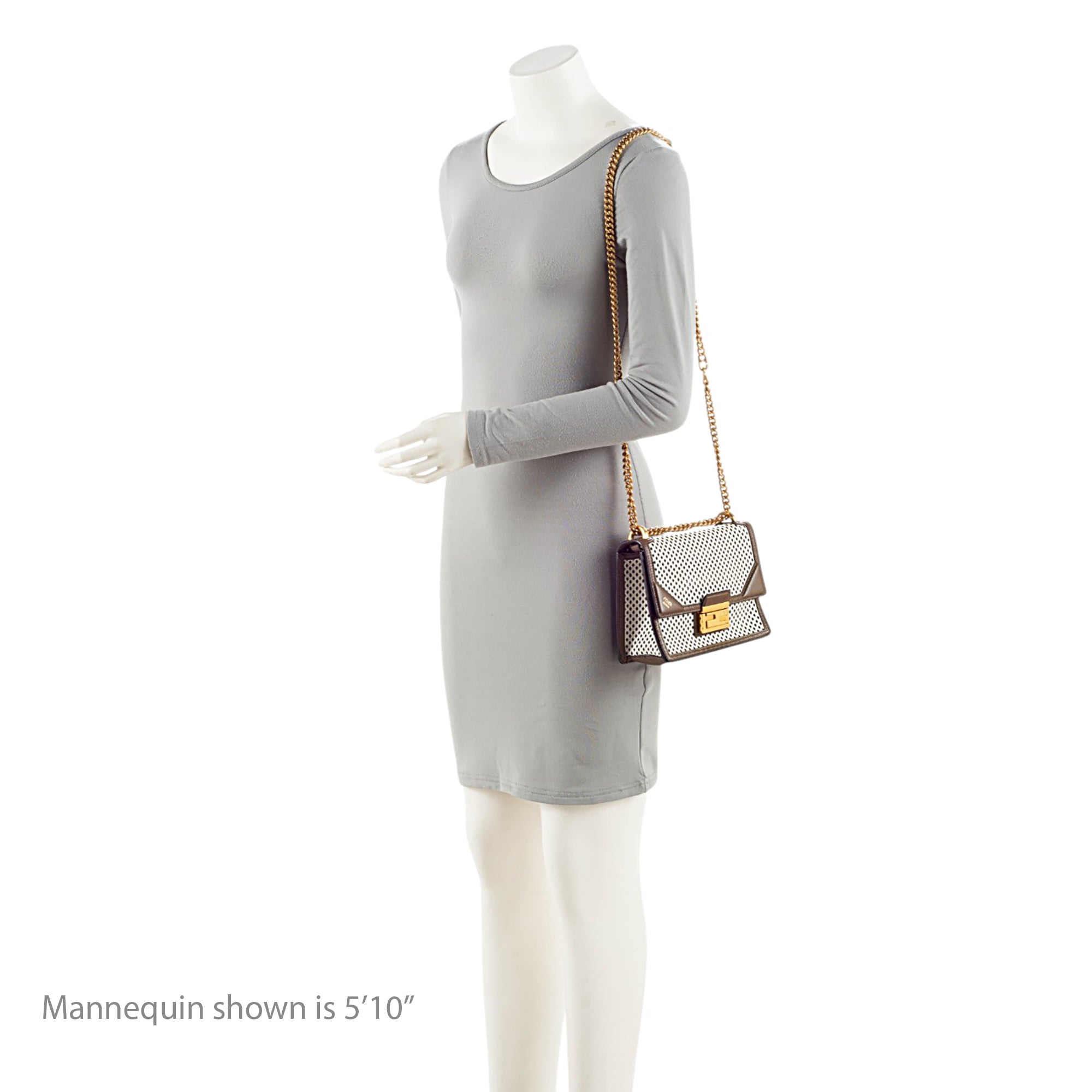 Fendi Perforated Leather Kan U Small Shoulder Bag