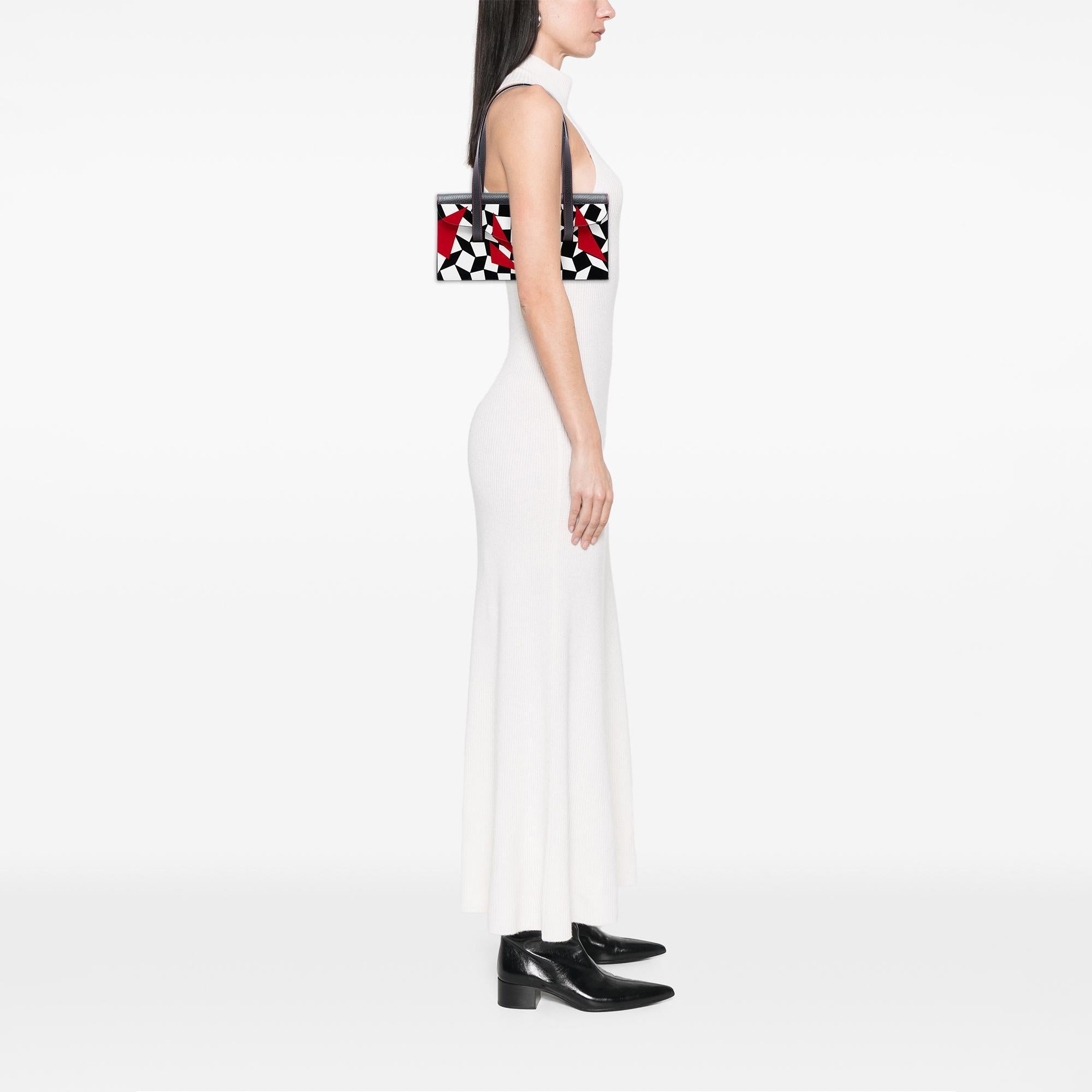 Fendi Pigskin Plexiglass Geometric Shoulder Bag
