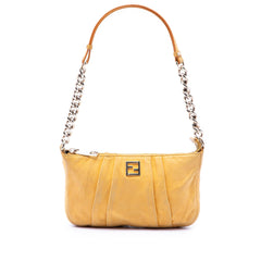 Fendi Pleated Nubuck FF Chain Pochette