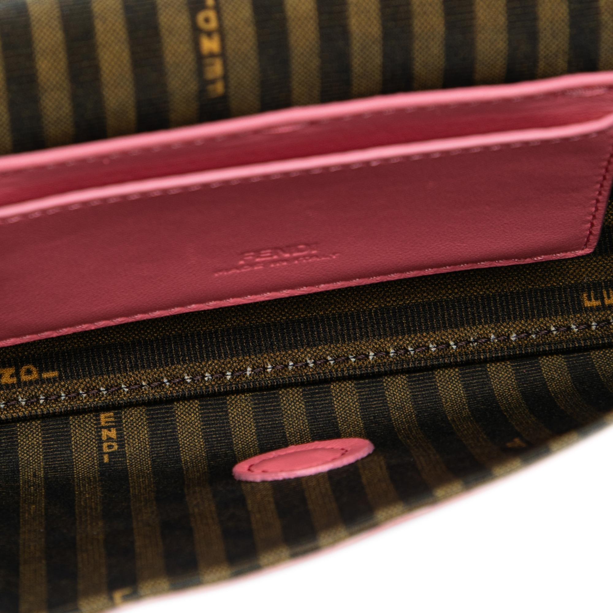 Fendi Satin Phone Pouch Baguette Satchel