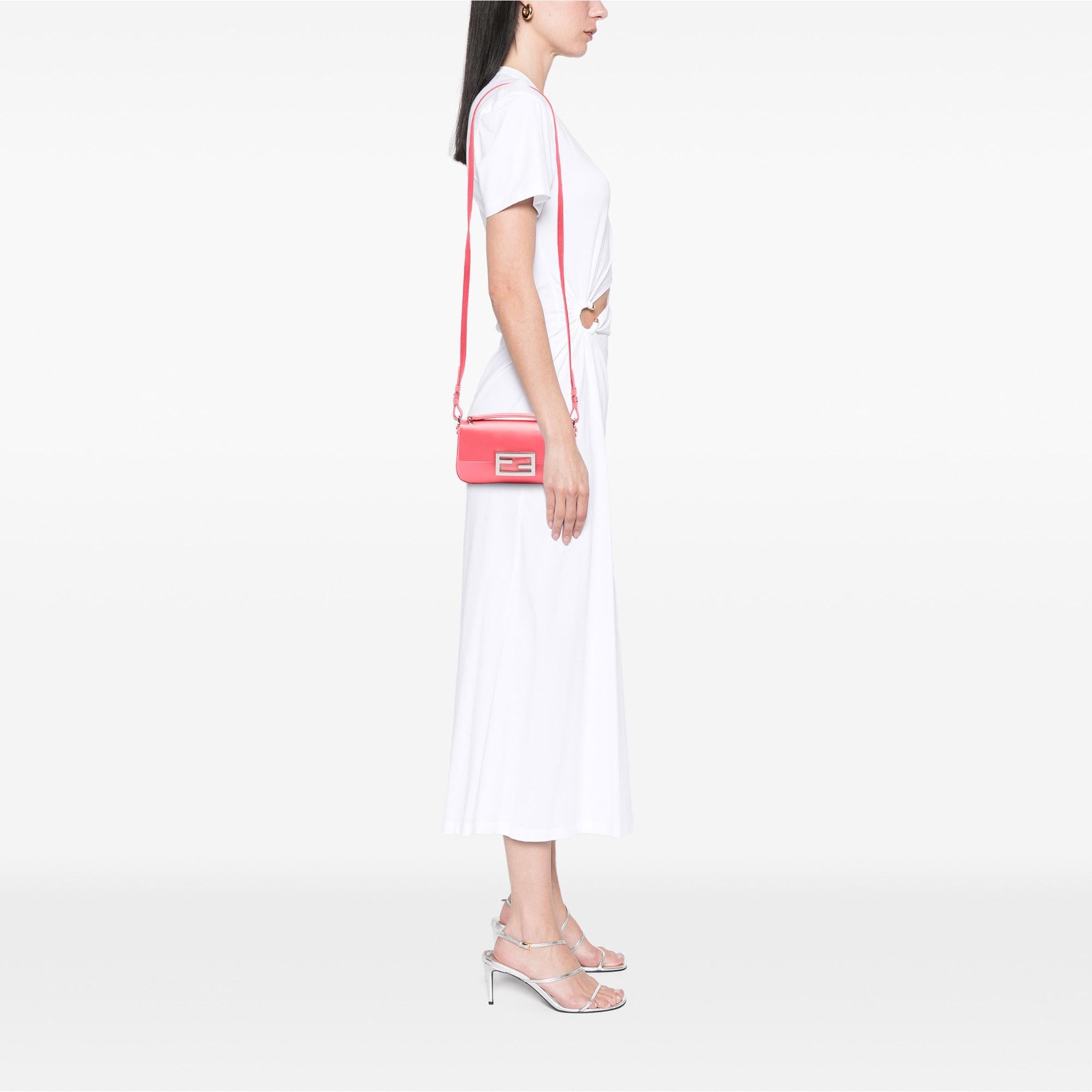 Fendi Satin Phone Pouch Baguette Satchel