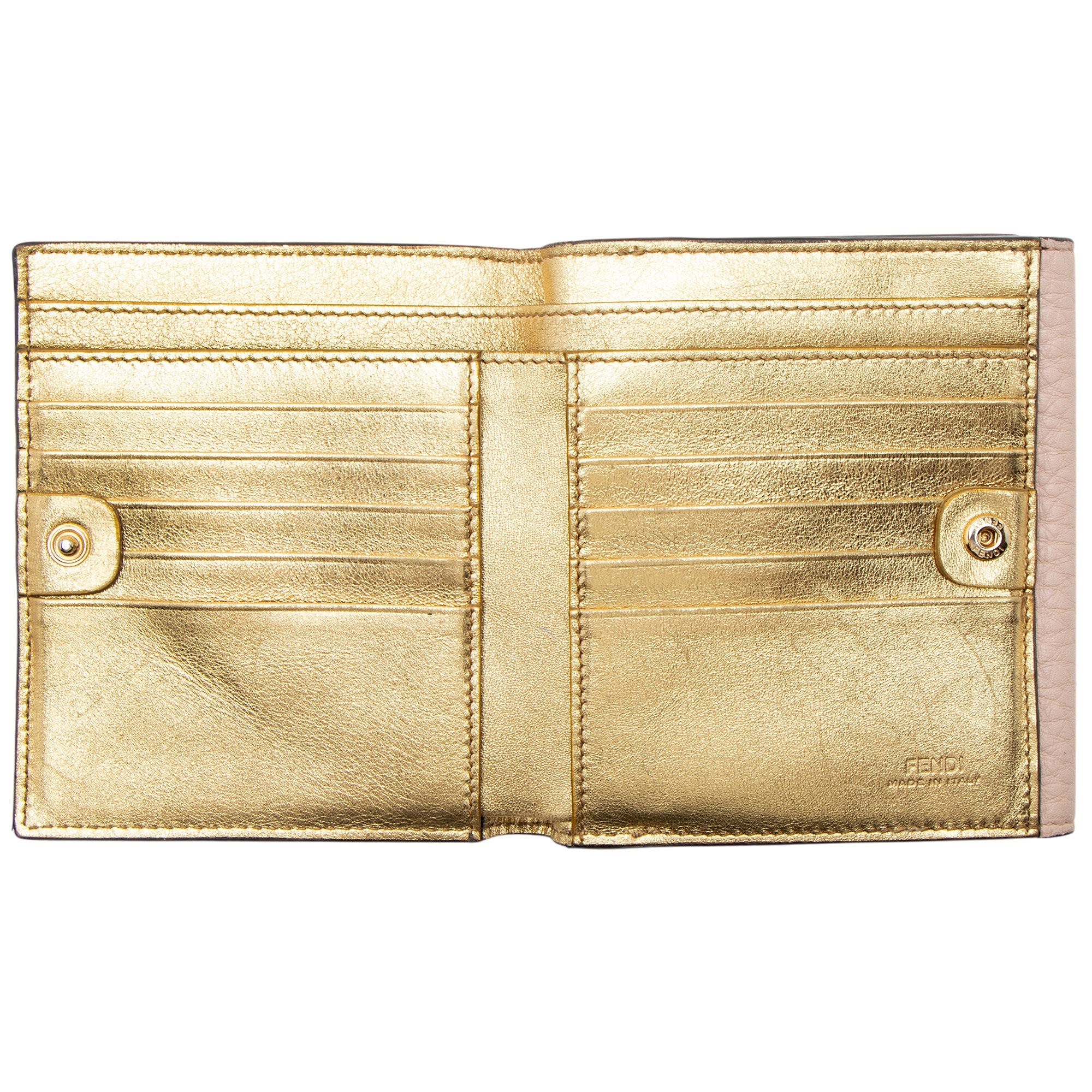 Fendi Selleria Leather Peakaboo Compact Wallet