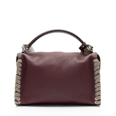 Fendi Selleria Leather Whipstitch Lei Boston Bag