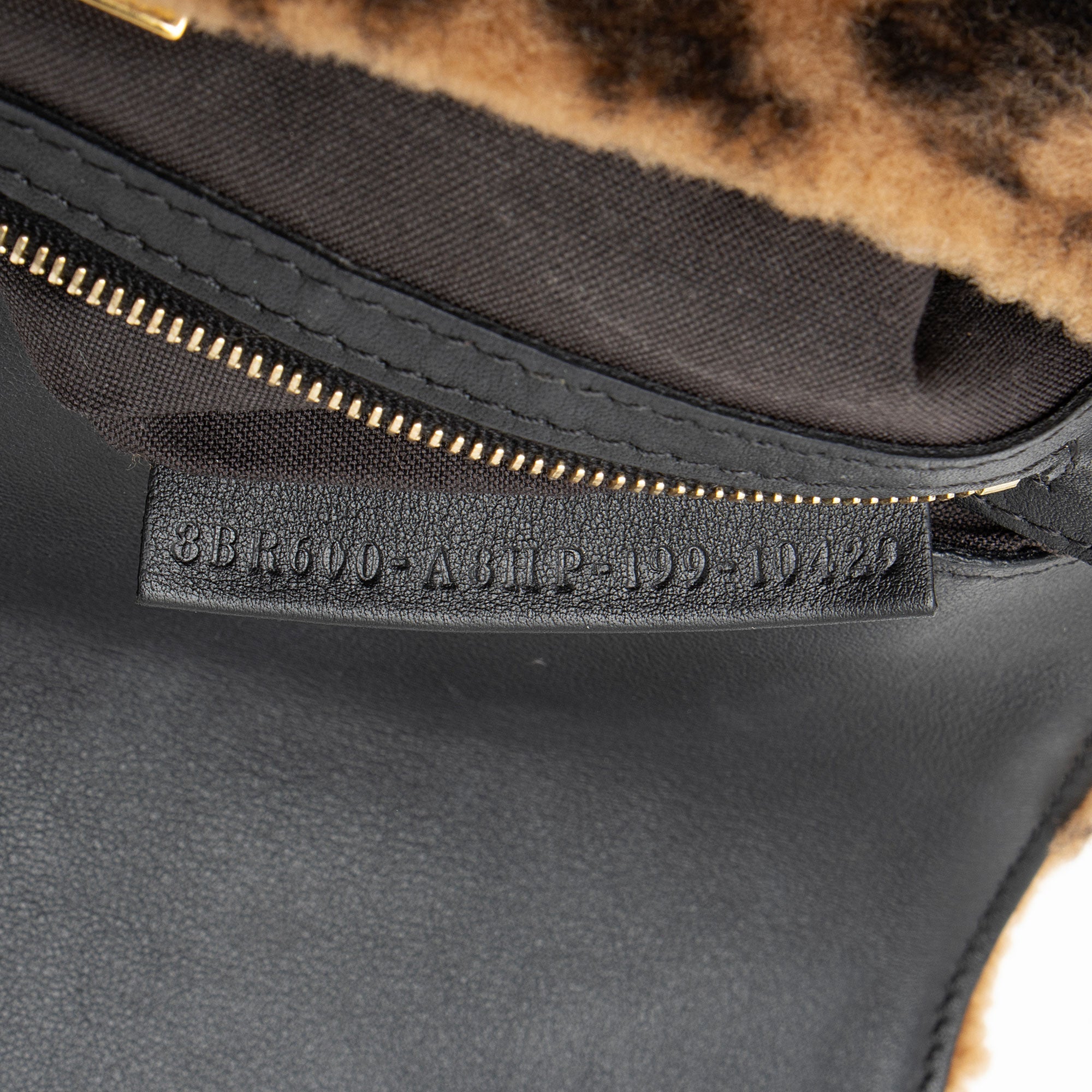 Fendi Shearling FF Baguette Shoulder Bag