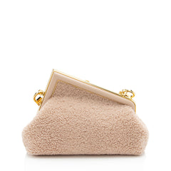 Fendi Shearling Fendi First Small Shoulder Bag