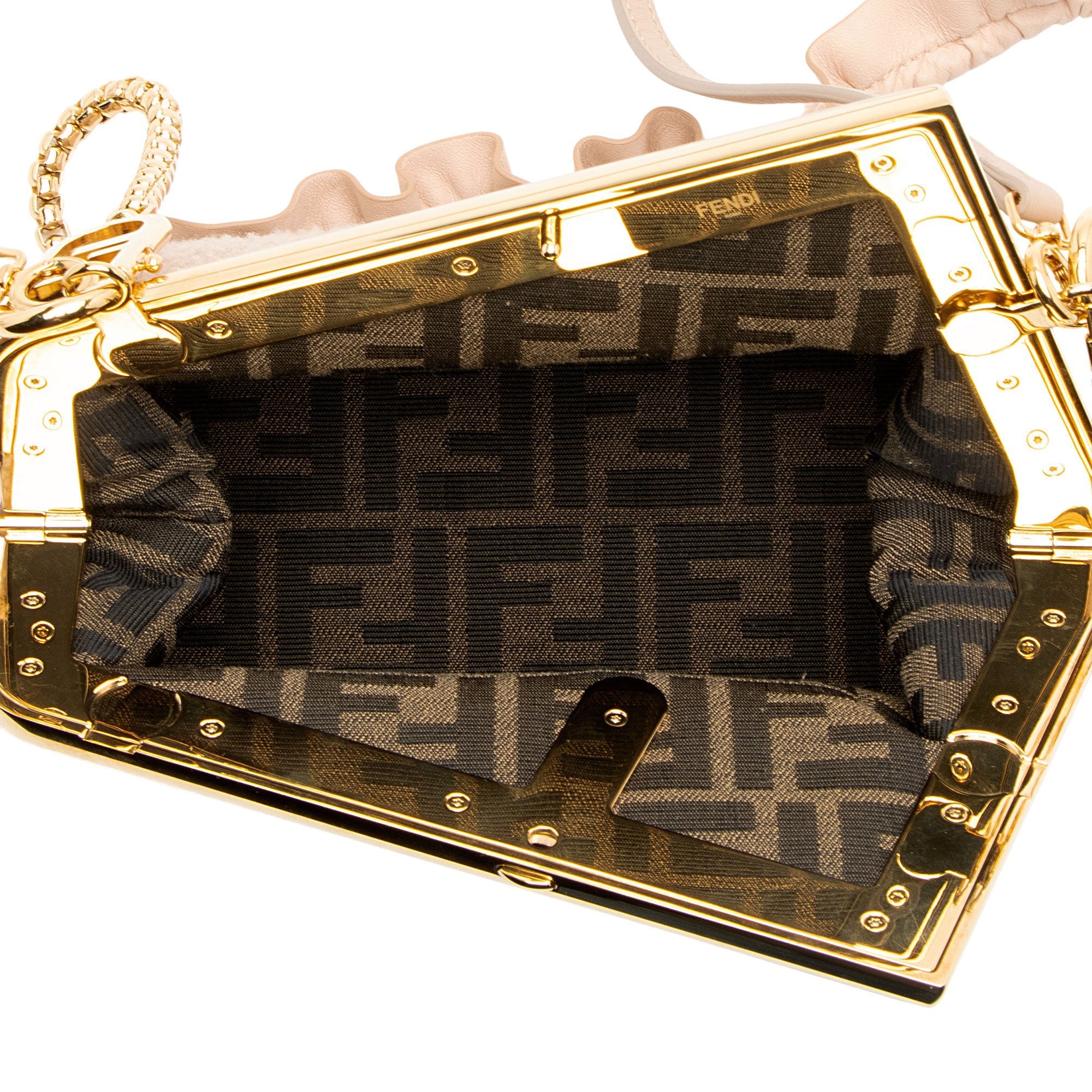 Fendi Shearling Fendi First Small Shoulder Bag