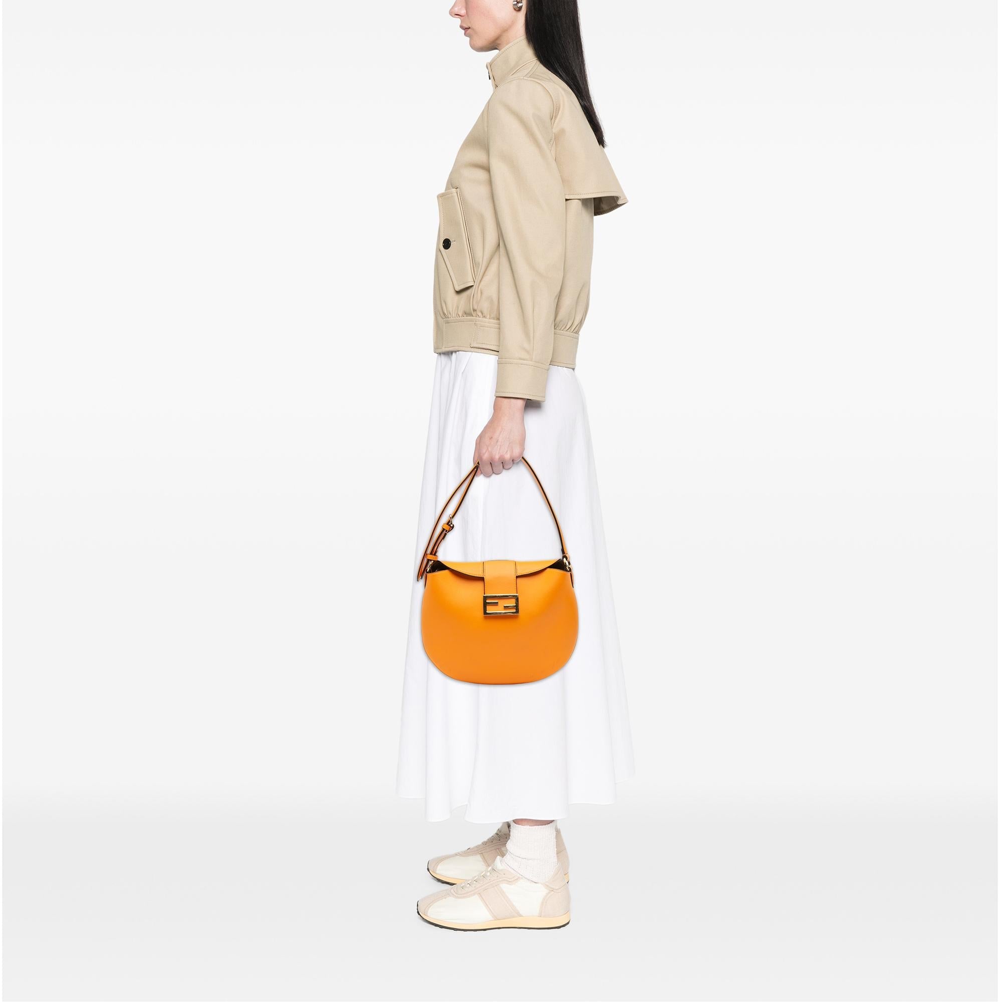 Fendi Small Leather Croissant Hobo Bag