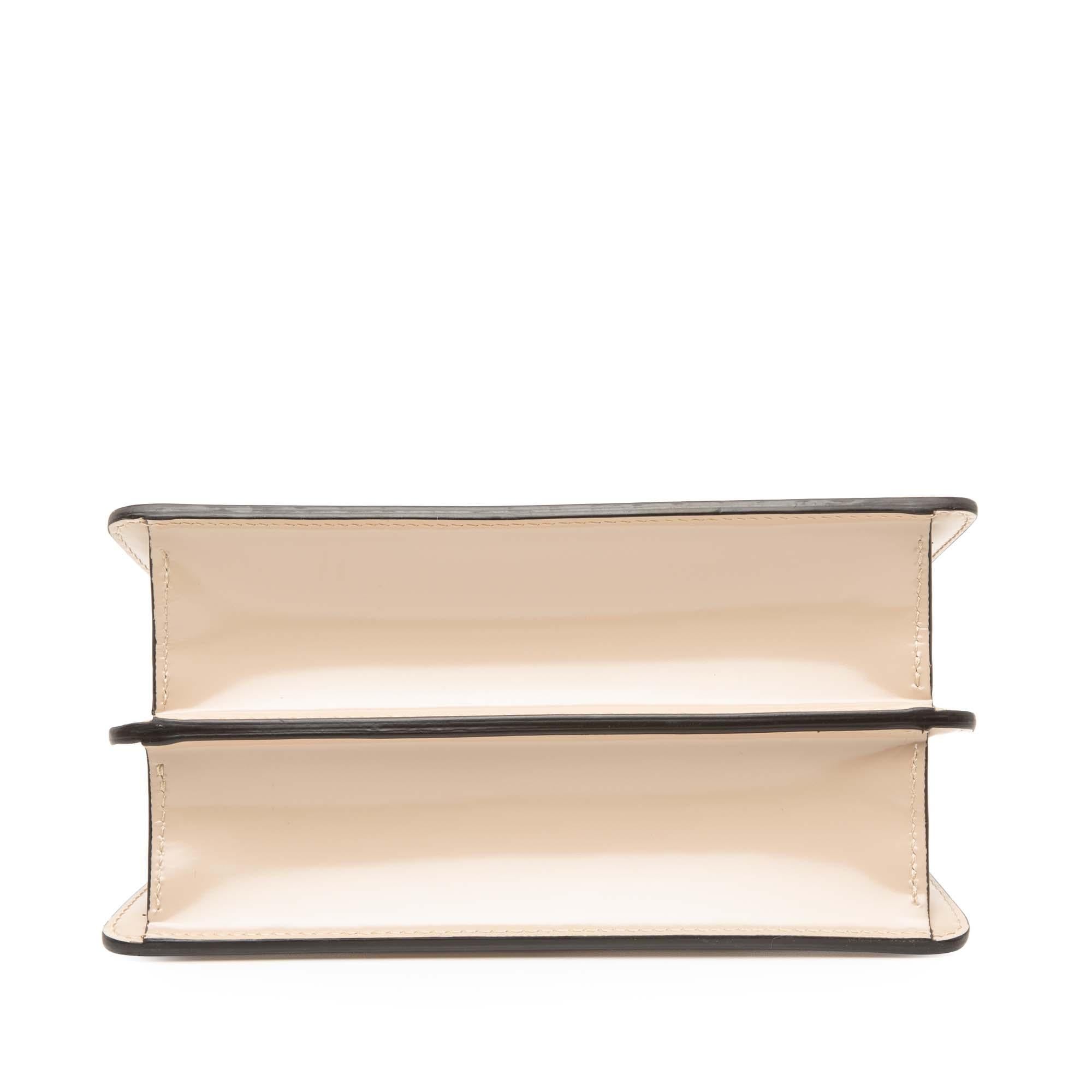 Fendi Small Leather Peekaboo Cut Chain Shoulder Bag