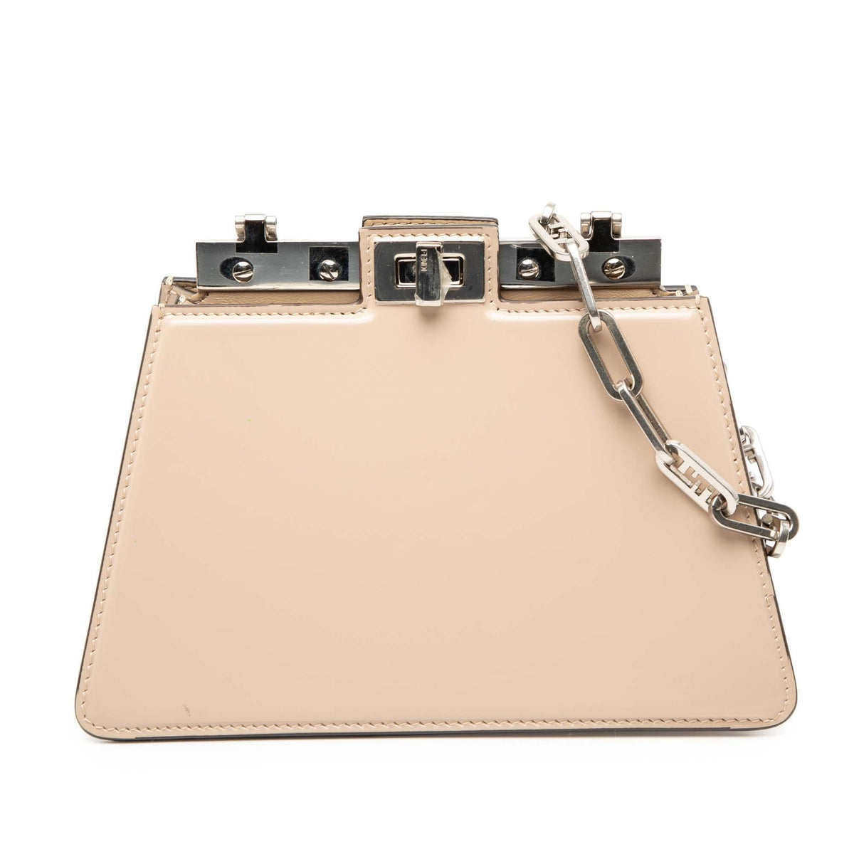 Fendi Small Leather Peekaboo Cut Chain Shoulder Bag