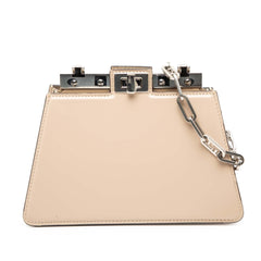 Fendi Small Leather Peekaboo Cut Chain Shoulder Bag