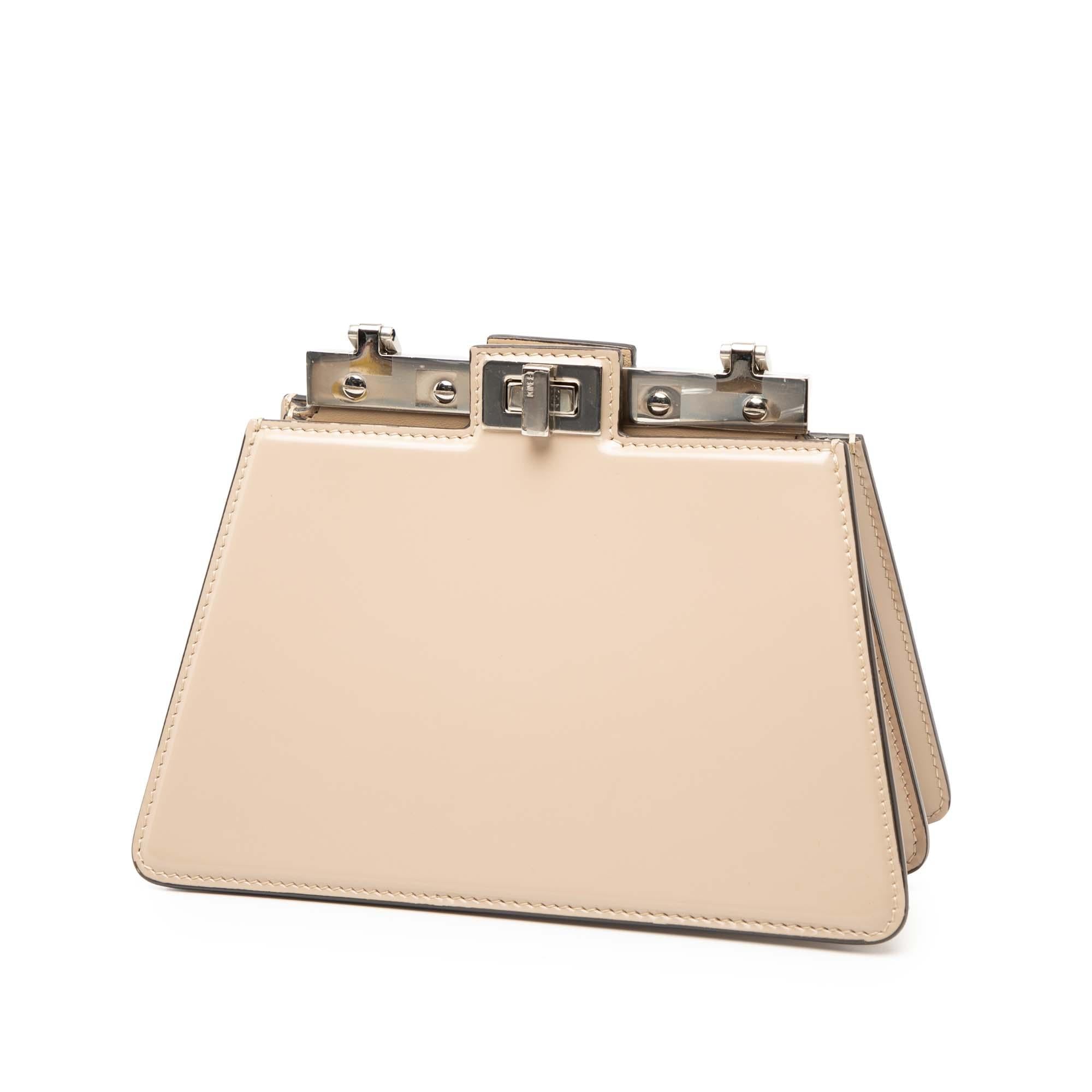 Fendi Small Leather Peekaboo Cut Chain Shoulder Bag